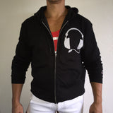 Headphone Hoodie Black / Silver