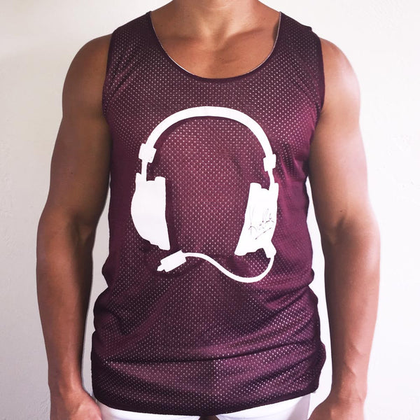 Reversible Tank Burgundy / White / White