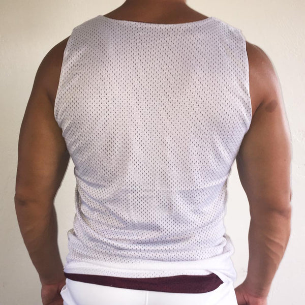 Reversible Tank Burgundy / White / White